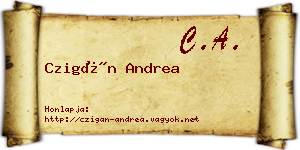 Czigán Andrea névjegykártya